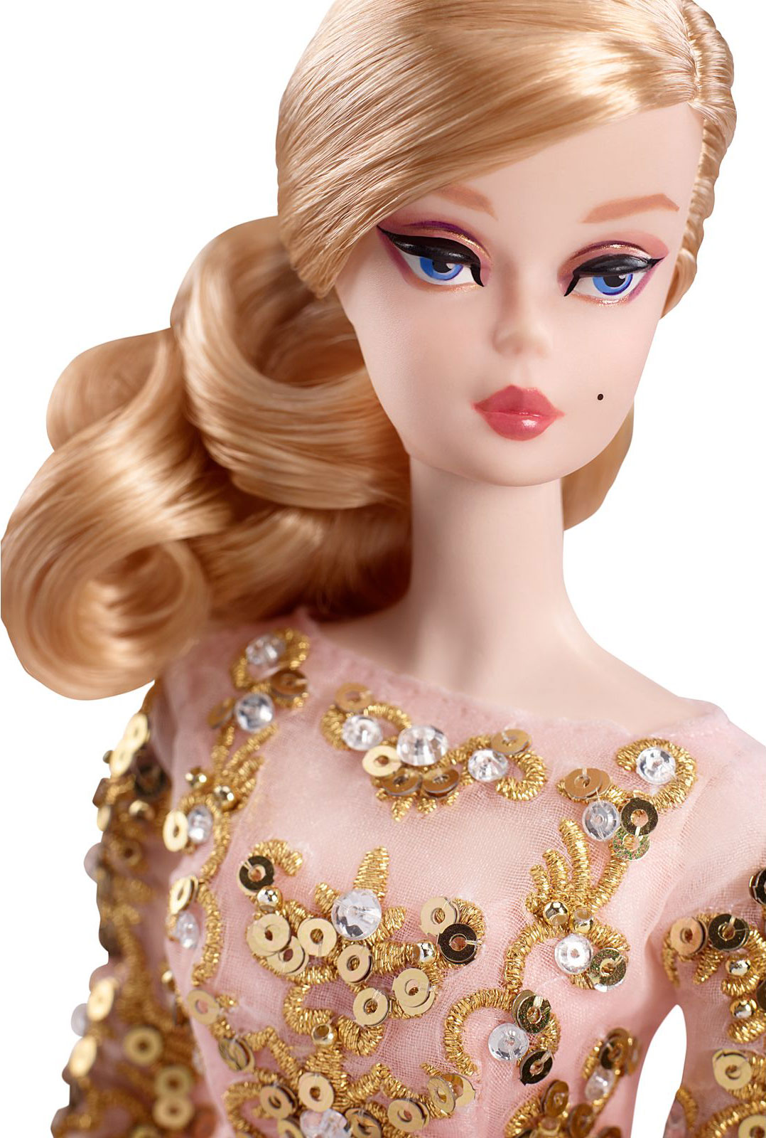blush and gold cocktail dress barbie