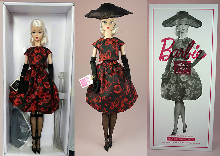 barbie elegant rose cocktail dress doll