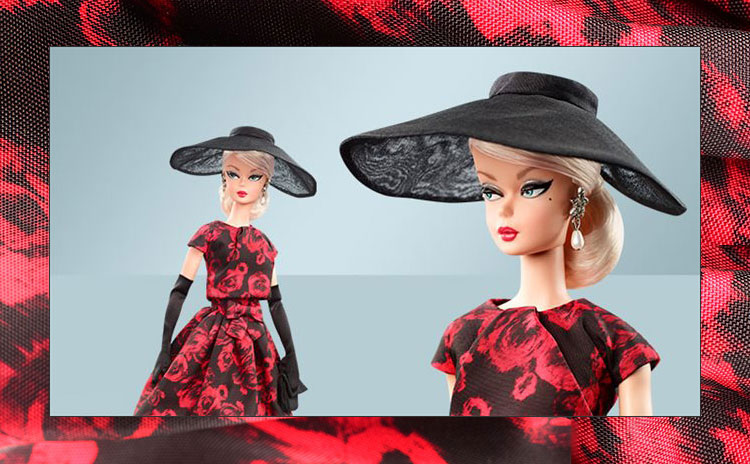 barbie elegant rose cocktail dress doll